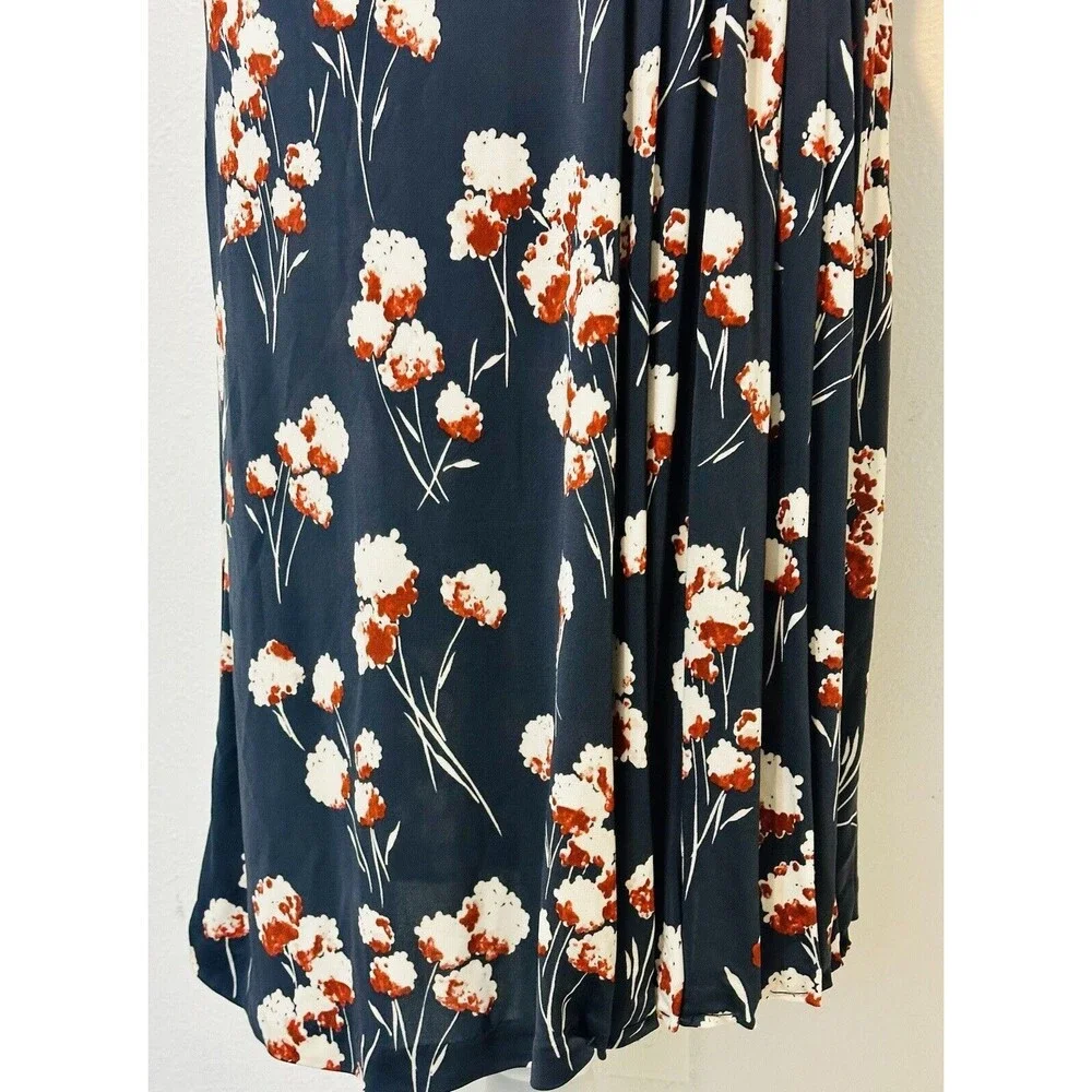 NWT Tory Burch Size Medium Floral Zandi Dress Petrol Grey Field Feminine Prairie